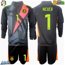 Tyskland Manuel Neuer #1 Keeper Hjemmedraktsett Barn EM 2024 Langermet (+ Korte bukser)